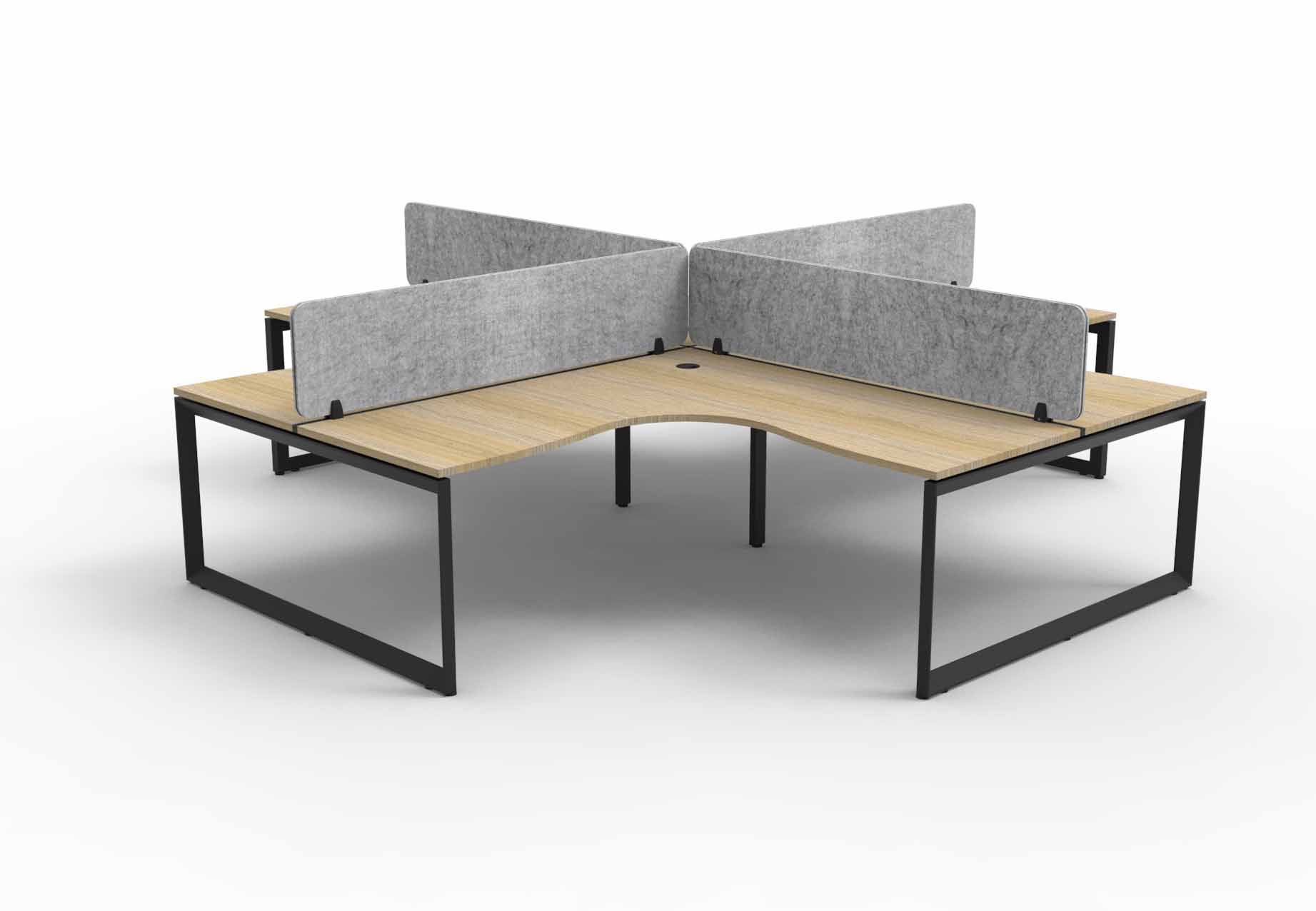 Loop 4 Person Corner Workstation - with Eco Screen